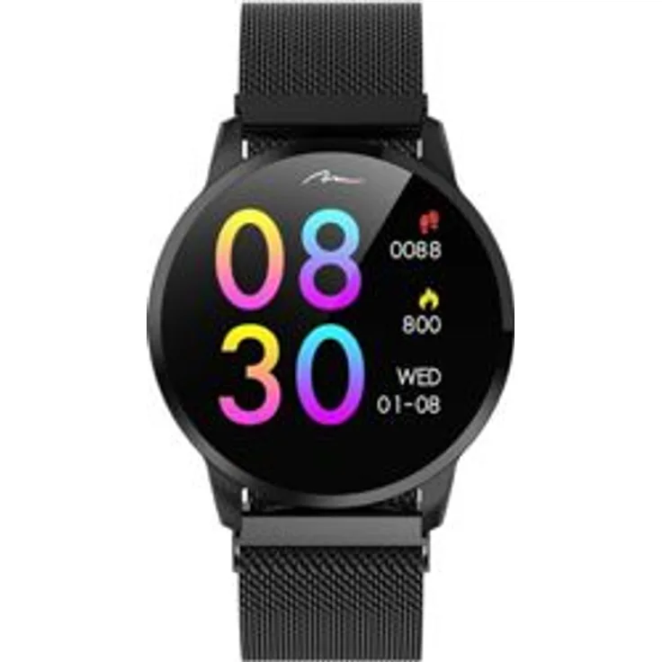 Media-Tech MT863 Smartwatch Unisex, Edelstahlgehäuse, Edelstahlarmband, Schwarz