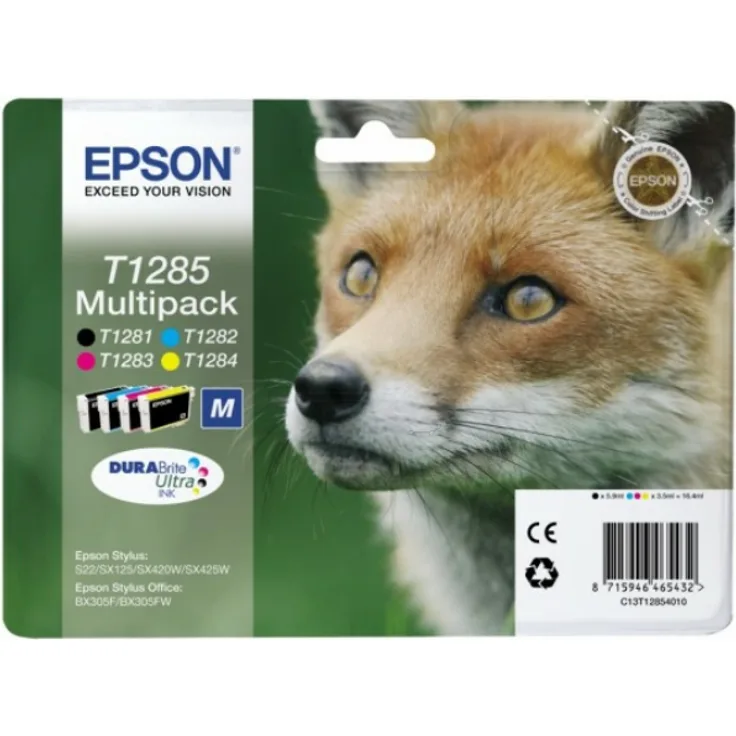 Epson T1285 / C 13 T 12854012 Tintenpatrone schwarz cyan magenta yellow original