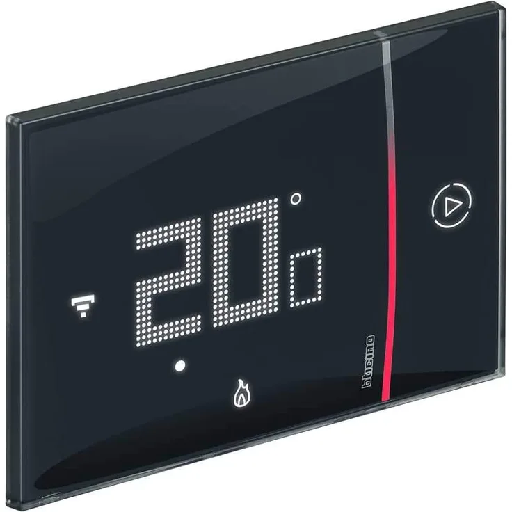 Bticino XG8002 Vernetztes Thermostat, WLAN-Schnittstelle, Booster-Funktion, programmierbare Temperatursteuerung, Integration von Heizkörperventilen, schwarz