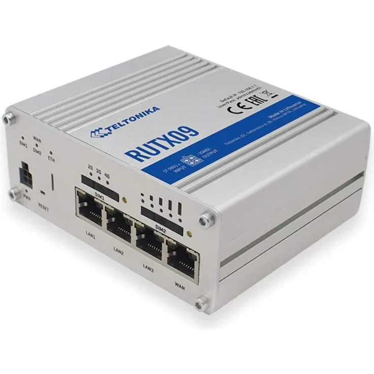 Teltonika Router - RUTX09 - Industrial LTE Modem Router Cat6, ONLY LAN, 300Mbps Down-42Mbps UP, 4x Gigabit LAN Port, USB, M2M – Bild 1