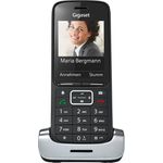 Gigaset Premium 300HX Schnurloses Design-Telefon zum Anschluss an vorhandene DECT-Basis, Mobilteil mit Ladeschale, klares Farbdisplay, großes Adressbuch, exzellente Sprachqualität, schwarz (40-49-0967)