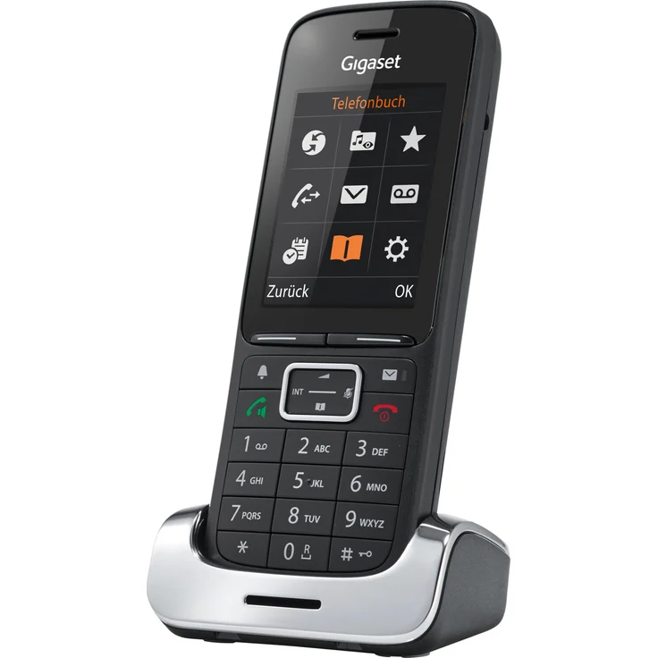 Gigaset Premium 300HX Schnurloses Design-Telefon zum Anschluss an vorhandene DECT-Basis, Mobilteil mit Ladeschale, klares Farbdisplay, großes Adressbuch, exzellente Sprachqualität, schwarz (40-49-0967) – Bild 2