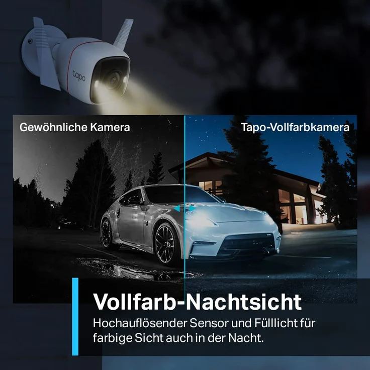 TP-Link Tapo C320WS Überwachungskamera Außen, WLAN IP Kamera, 4MP Hochauflösung, 30m Vollfarb-Nachtsicht, Bewegungserkennung, IP66 wasserdicht, Alarmmeldung, Zwei Wege Audio, kompatibel mit Amazon Alexa & Google Assistant – Bild 3