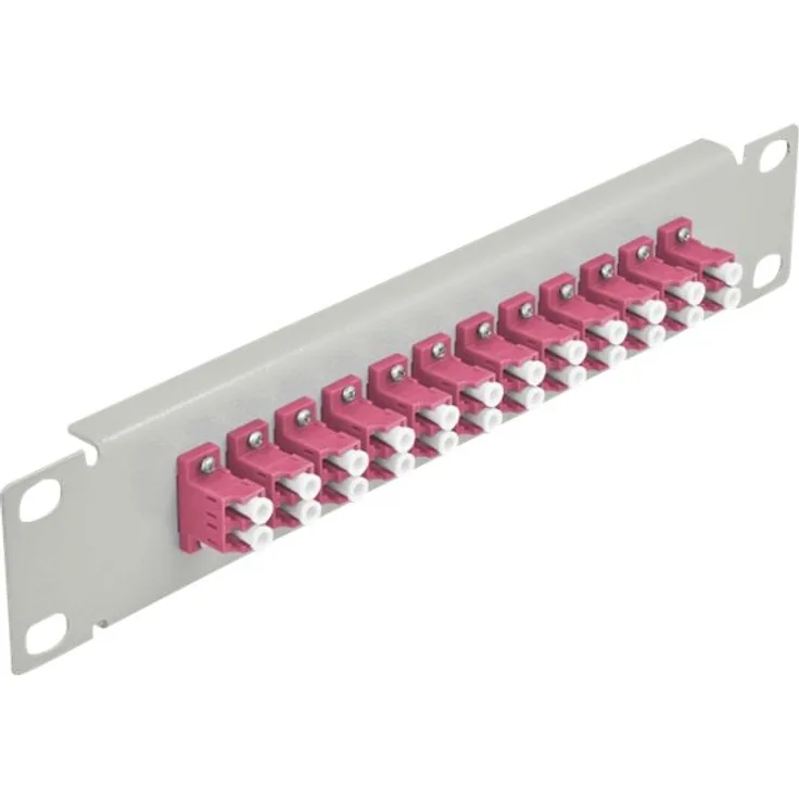 Delock - Patch Panel - LC Duplex MM X 12 - Grau - 1U - 25,4 cm (10'') (66790)