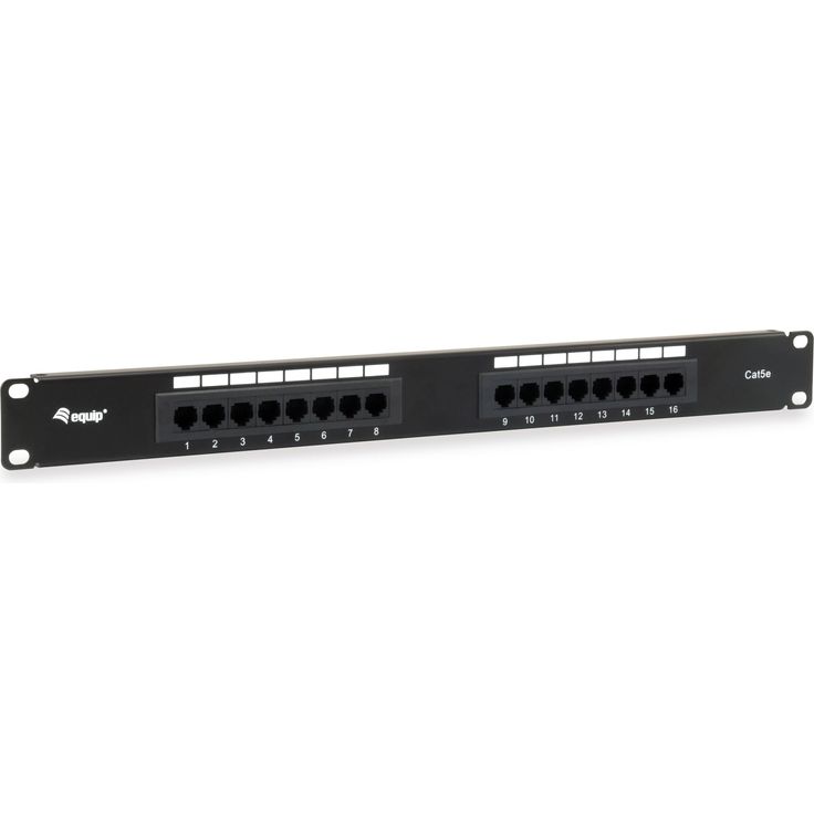 Equip Patchpanel 16x RJ45 Cat5e 19'' 1HE ungeschirmt schwarz