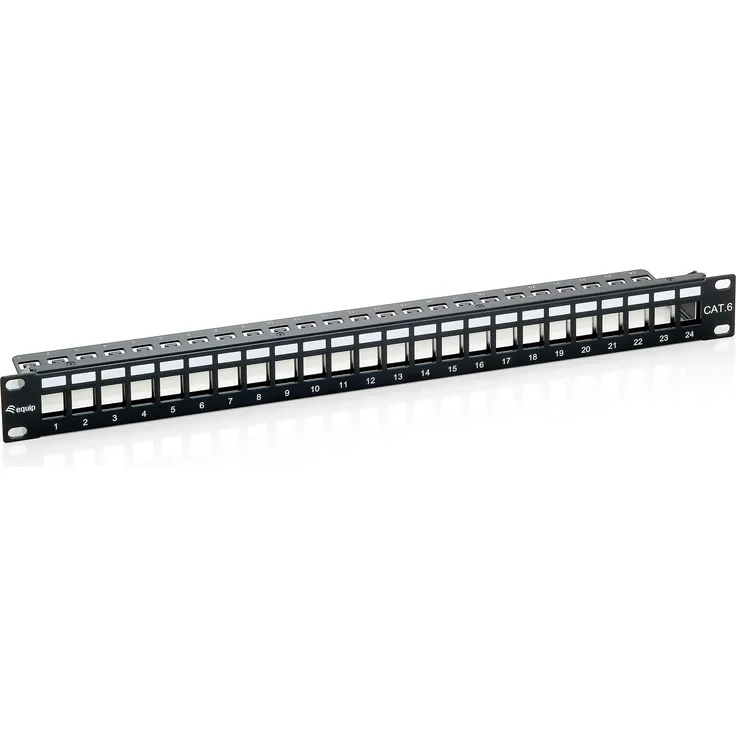 Equip Patchpanel Cat6 geschirmt für Keystone Jacks schwarz