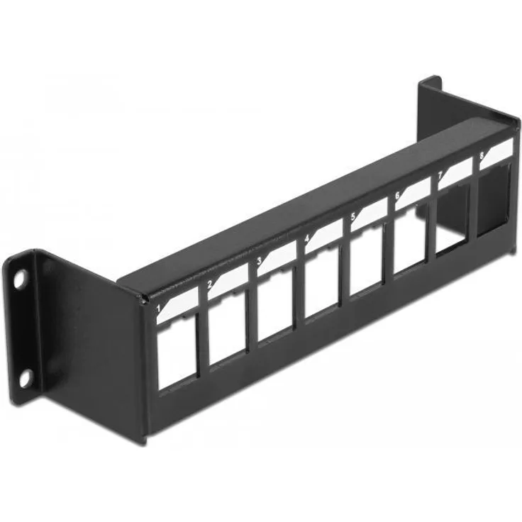 Delock Keystone Halterung - Patchpanel (Blindblech) - Oberfläche montierbar - Schwarz - 8 Ports (86611)