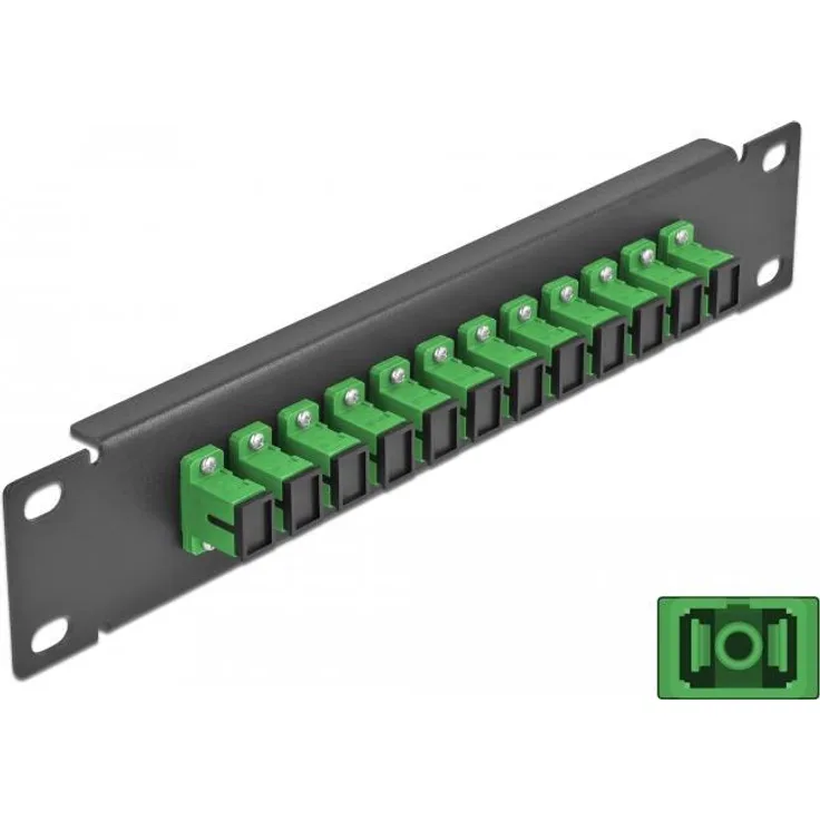 Delock - Patch Panel - Schrankmontage - SC SM X 12 - Schwarz, grün - 1U - 25,4 cm (10'') (66761)