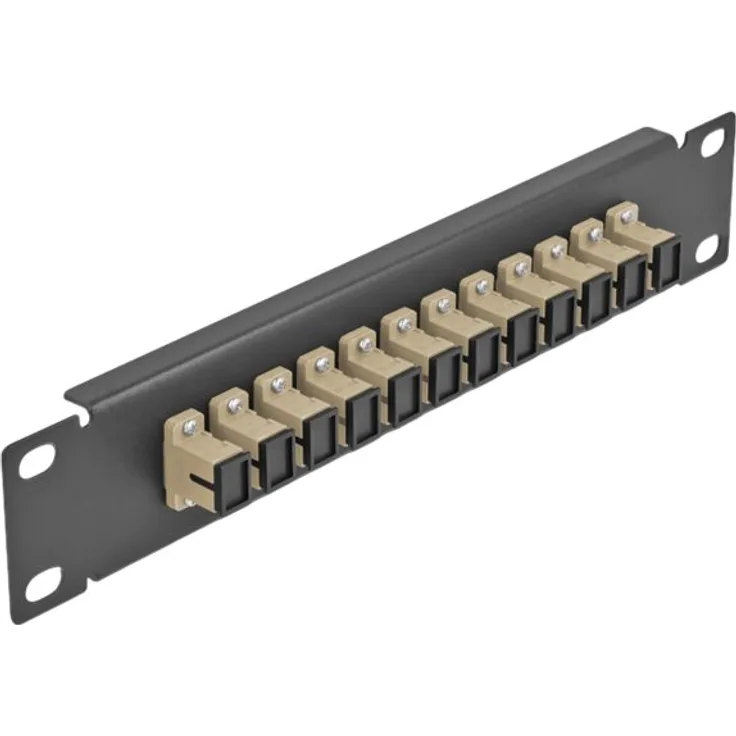 Delock - Patch Panel - SC MM X 12 - Schwarz - 1U - 25,4 cm (10'') (66762)