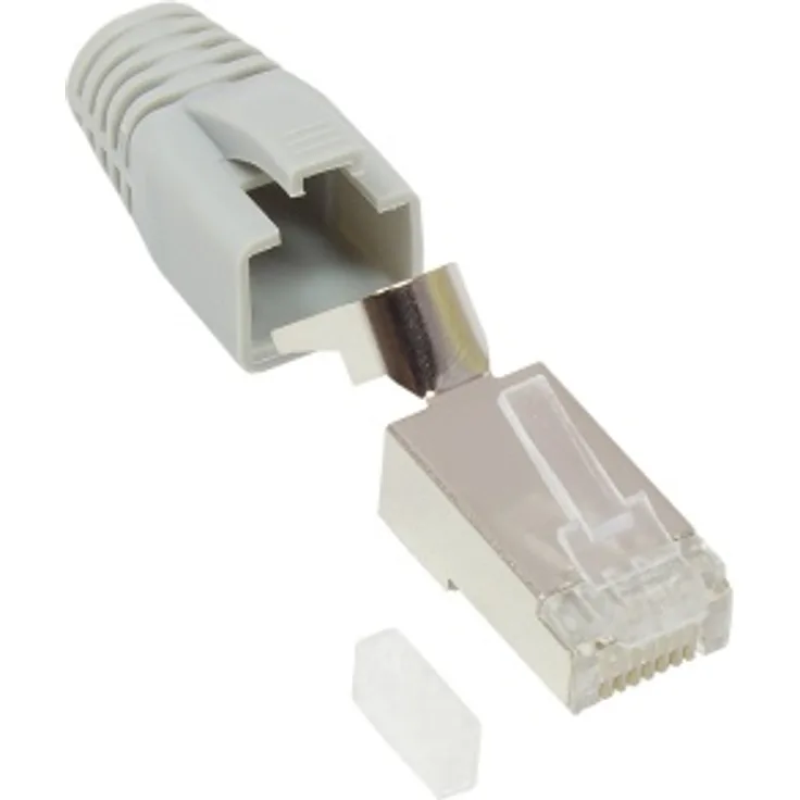 RJ45 Netzwerkstecker Cat.6A, geschirmt, für Cat.7, Cat.6A, Cat.6 Kabel, inkl. Zugentlastung