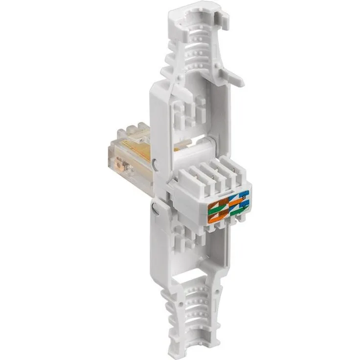 Cat. 5-6 Tool-less RJ45 Stecker mit Knickschutz, ungeschirmt, vergoldete Kontakte, beige, Good Connections