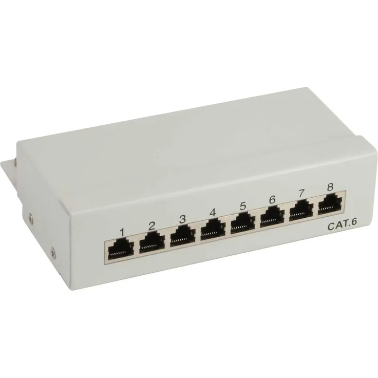 InLine Patchfeld Cat.6, 8-fach, Desktop, grau