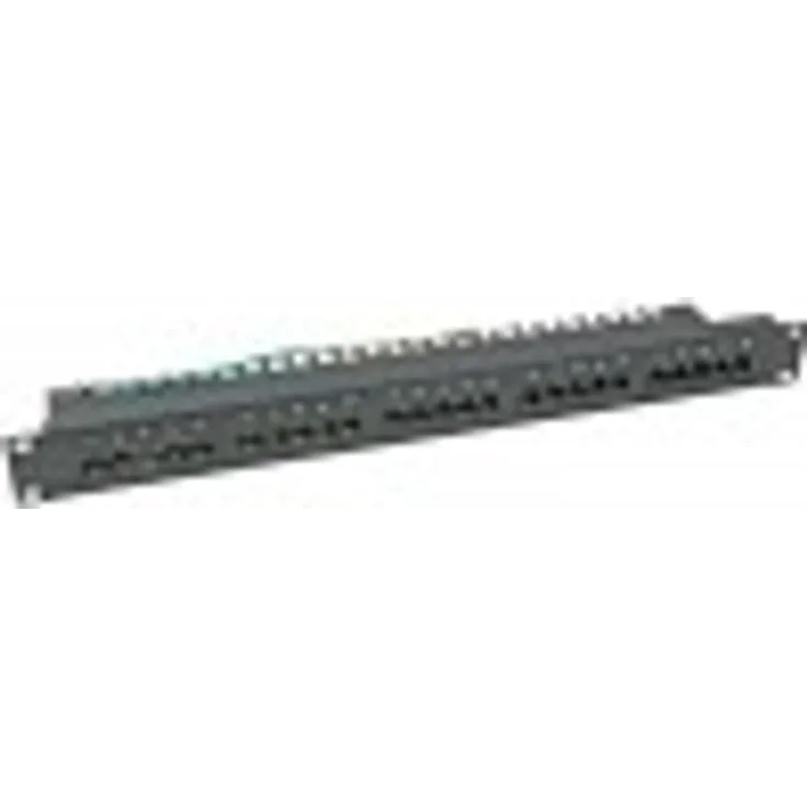ISDN Patchpanel 19'' 1HE, ungeschirmt, Cat.3, schwarz