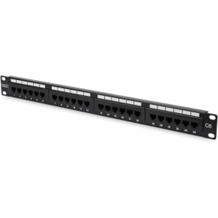 Patchpanel DIGITUS 1HE 24-Port Cat6 ungeschirmt schwarz