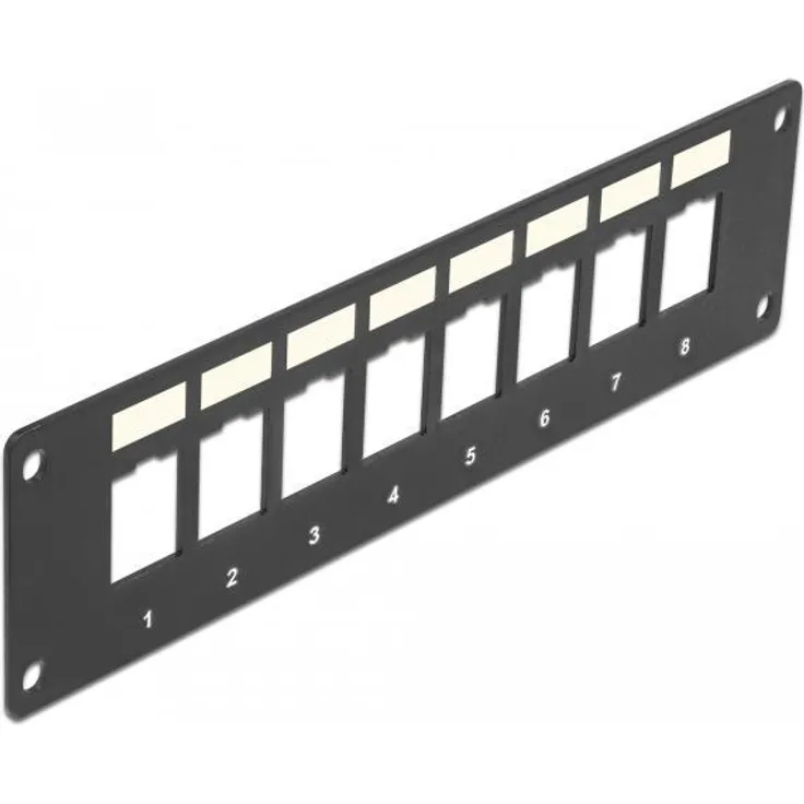Delock - Leeres Keystone-Patchpanel - oberflächenbündig montierbar - Schwarz - 8 Ports (86597)