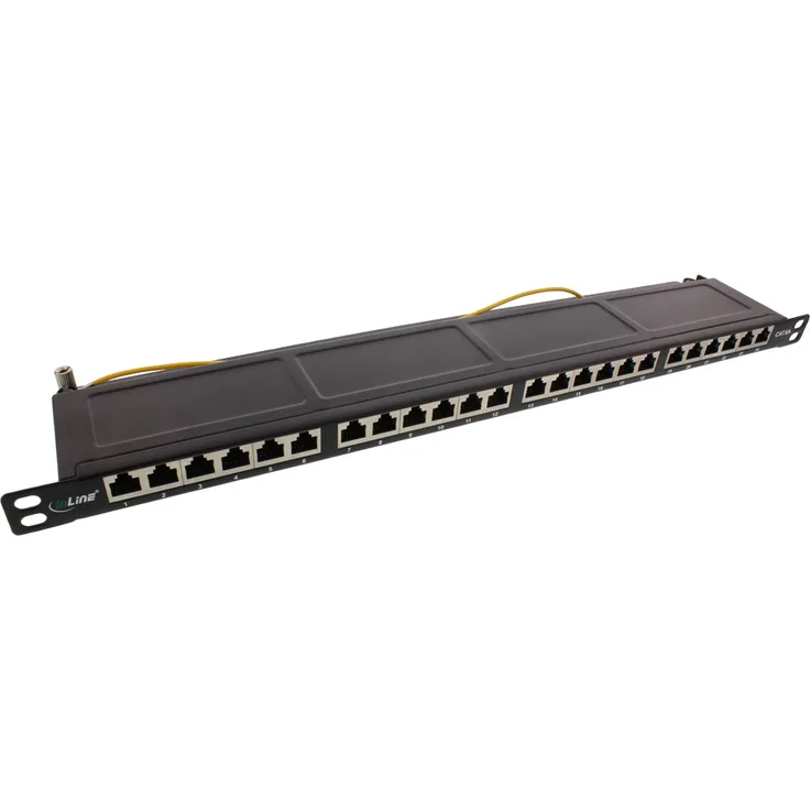 InLine Patchfeld Cat.6A 24-fach, 48,26cm (19''), 0,5HE, Schwarz