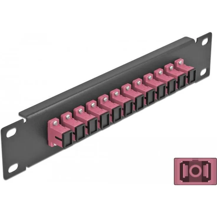Delock - Patch Panel - SC MM X 12 - Schwarz - 1U - 25,4 cm (10'') (66764)