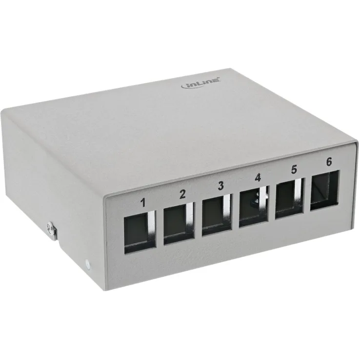 INLINE - Patchpanel (Blindblech) - Tisch montierbar, DIN schienenmontierbar - Hellgrau, RAL 7035 - 6 Ports