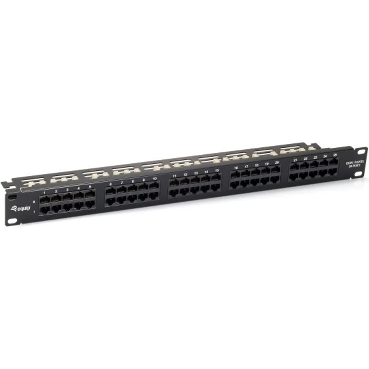 Equip Patchpanel 50x Cat3 19'' 1HE ISDN schwarz