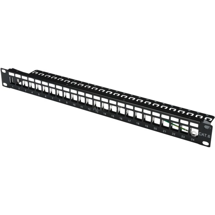Digitus DN-91411 Patchpanel, schwarz, Rackmount (1 HE), 24-Port