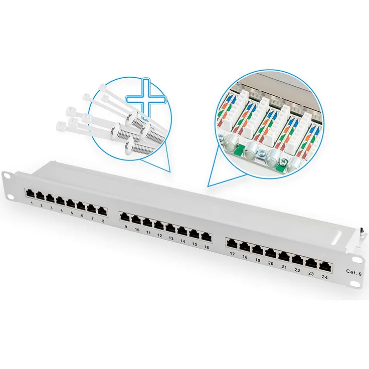 Patchpanel 24 Port CAT.6 - WEISS