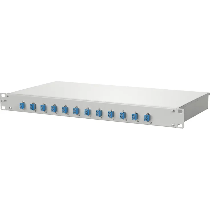 LWL-Patchpanel 12f 1HE LC-D 482,6mm (19'') 1HE OS2 mit Pigtails max 12f