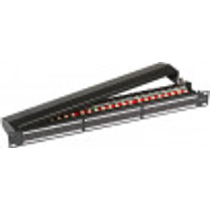 24-Port Patchpanel Cat.6a Class E 19'' 10Gbit-1HE schwarz