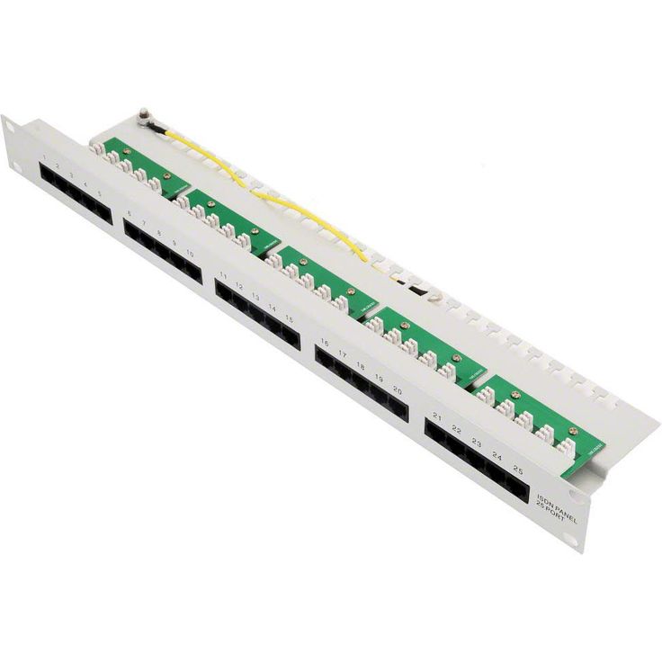 Helos Patchfeld Cat 3 ISDN 19'' 1HE 25 Port hellgrau