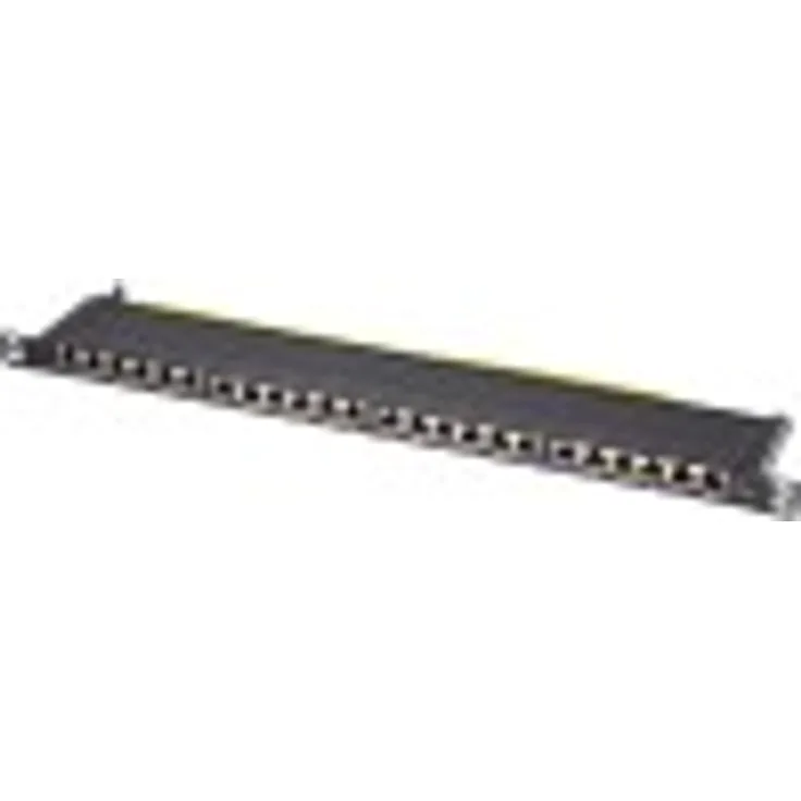 LogiLink Cat.6A Patchpanel 24 Ports geschirmt 19 Zoll Einbau nur 0,5 HE schwarz Verteilerfeld halbe Bauhöhe