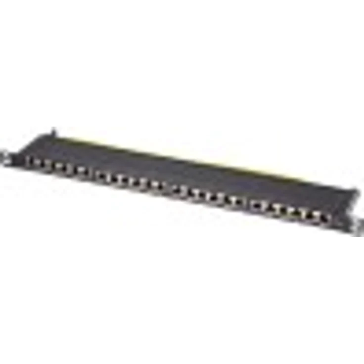 LogiLink Cat.6A Patchpanel 24 Ports geschirmt 19 Zoll Einbau nur 0,5 HE schwarz Verteilerfeld halbe Bauhöhe – Bild 1