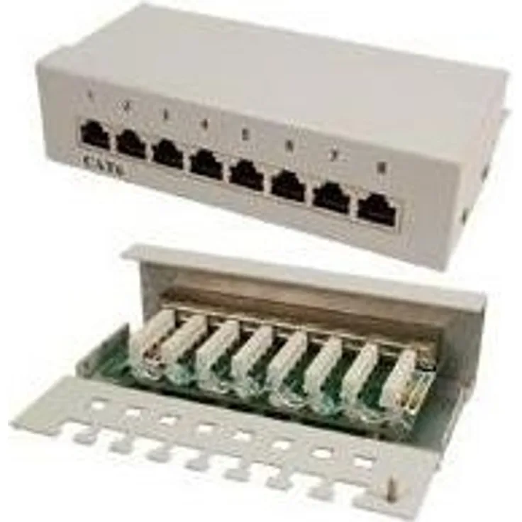 Logilink Patch Panel Desktop - Patch Panel - RJ-45 X 8 - Grau, RAL 7035 (NP0016A)