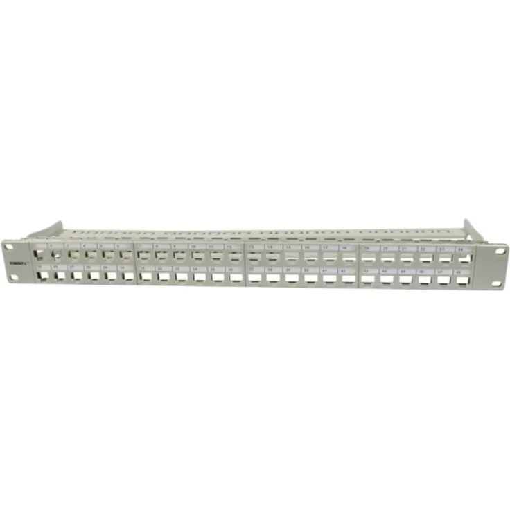 Keystone Modulträger 19''Patchpanel für 48xTP-Modul 1HE (t95mm) Lichtgrau Synergy 21