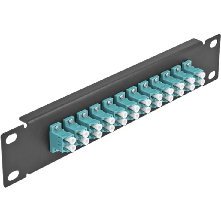 Delock - Patch Panel - LC Duplex MM X 12 - Schwarz - 1U - 25,4 cm (10'') (66768)