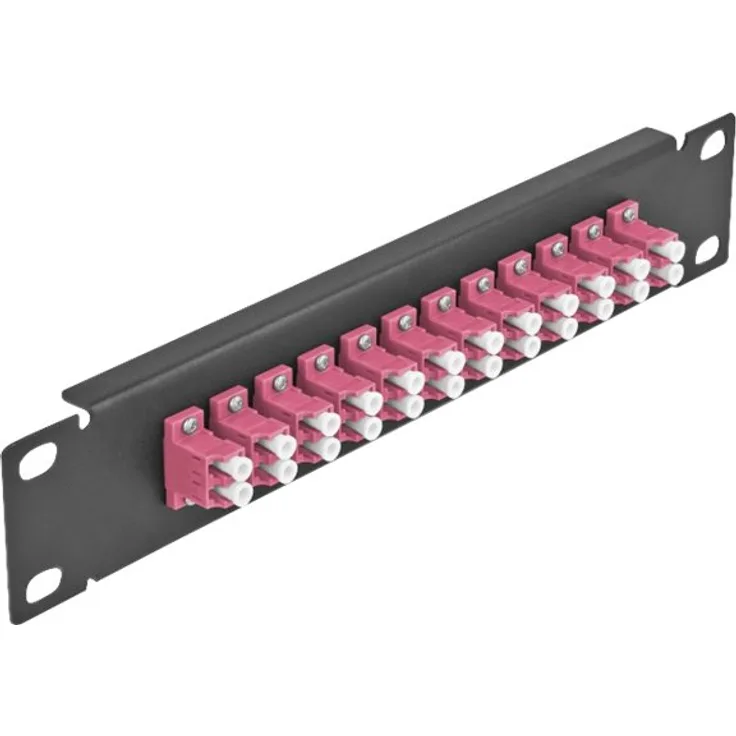 Delock - Patch Panel - LC Duplex MM X 12 - Schwarz - 1U - 25,4 cm (10'') (66769)
