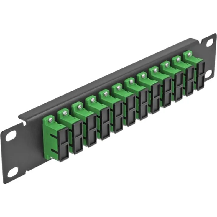 Delock - Patch Panel - Schrankmontage - SC Duplex SM X 12 - Schwarz, grün - 1U - 25,4 cm (10'') (66772)