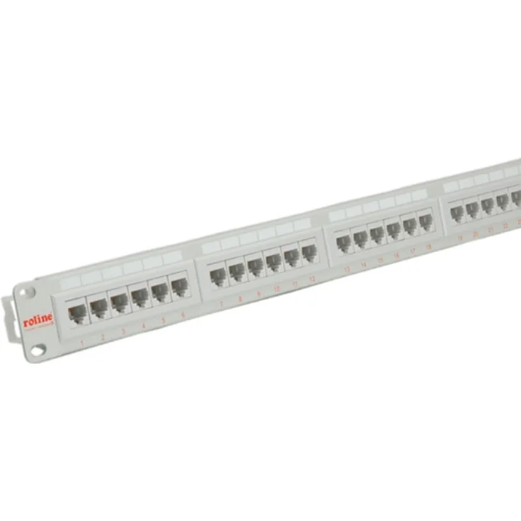 Roline 26.11.0347 Patch Panel Cat5e 24 Ports 19 Zoll ungeschirmt hellgrau