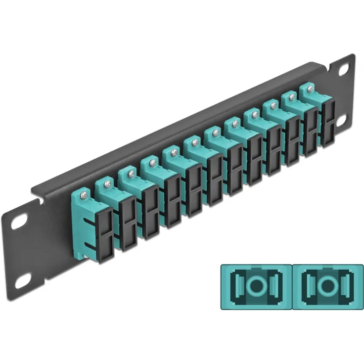 Delock - Patch Panel - SC MM X 12 - Schwarz - 1U - 25,4 cm (10'') (66774)