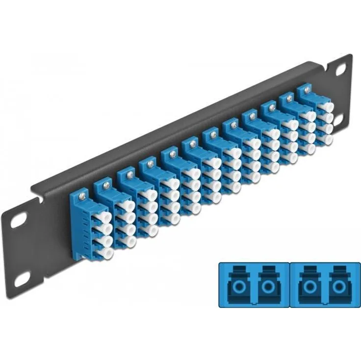 Delock - Patch Panel - LC SM X 48 - Schwarz - 1U - 25,4 cm (10'') (66776)