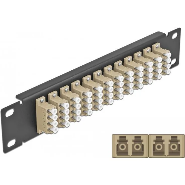 Delock - Patch Panel - Schrankmontage - LC MM X 48 - Schwarz, beige - 1U - 25,4 cm (10'') (66778)