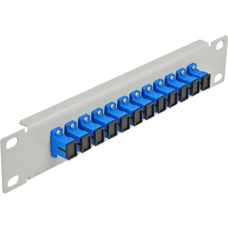 Delock - Patch Panel - Rack montierbar - SC SM X 12 - Grau, Blau - 1U - 25,4 cm (10'') (66781)