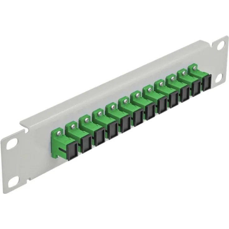 Delock - Patch Panel - Schrankmontage - SC SM X 12 - Grau, grün - 1U - 25,4 cm (10'') (66782)