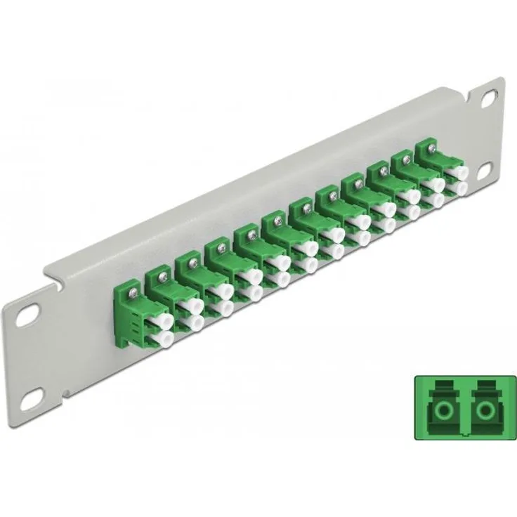 Delock - Patch Panel - Rack montierbar - LC SM X 12 - Grau, grün - 1U - 25,4 cm (10'') (66787)