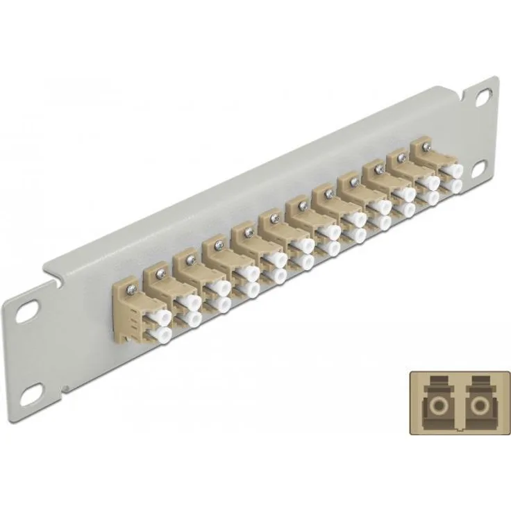 Delock - Patch Panel - Schrankmontage - LC Duplex MM X 12 - Grau, beige - 1U - 25,4 cm (10'') (66788)