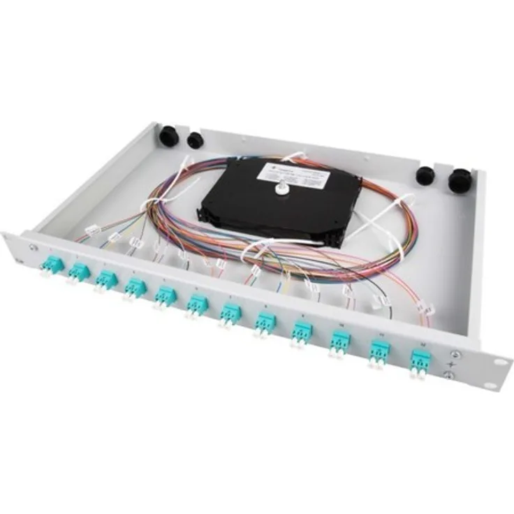 Telegärtner Spleißbox bestückt 12xSCD 50-125OM3 1HE TNSB-Be-12SC