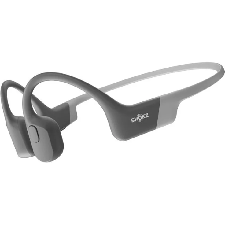 Shokz OpenRun, Open-Ear-Kopfhörer, Sportkopfhörer, wasserdicht, grau