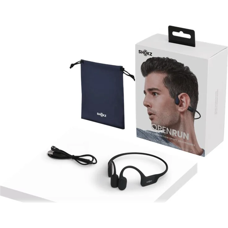 Shokz OpenRun, Open-Ear-Kopfhörer, Sportkopfhörer, wasserdicht, schwarz – Bild 7