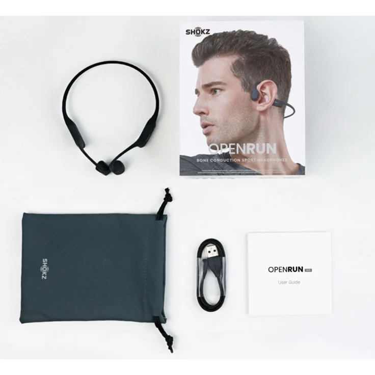 Shokz OpenRun, Open-Ear-Kopfhörer, Sportkopfhörer, wasserdicht, schwarz – Bild 4
