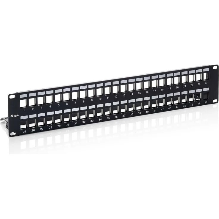 Keystone Patchpanel Cat.6A 48 Port schwarz