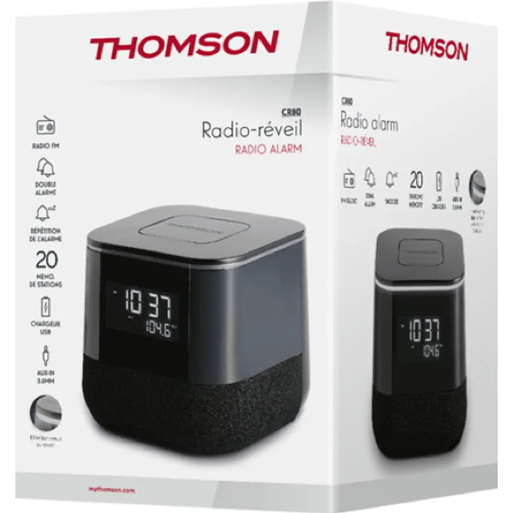 Thomson CR80, Radiowecker, schwarz, (UKW (FM)) 