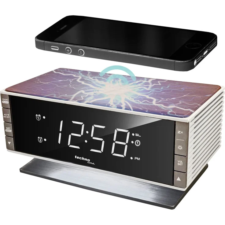 TechnoLine WT487, Radiowecker, weiß/braun/silber, (UKW (FM))  – Bild 3